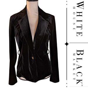 White House Black Market Velour Blazer Tie Waist Size 2